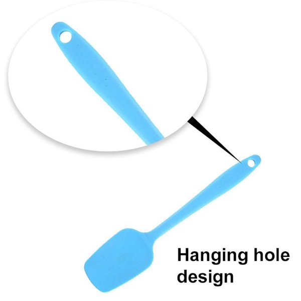 Enkel silikonspatel, spade, hushållsbakverktyg, liten, blå