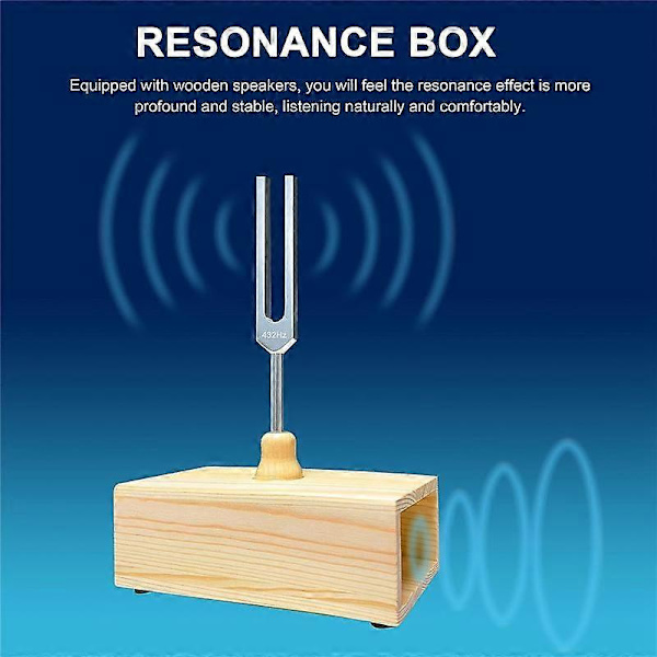 432 Hz Stämgaffel med Resonanslåda, För Ljudhealing, Stämgaffel Resonansundervisning, Hörseltester, Meditation