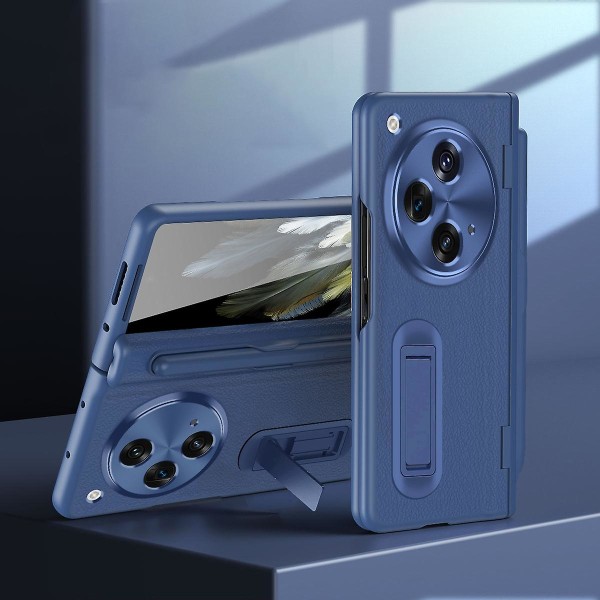 För Oneplus Open/oppo Find N3 5g Case Läder+PC cover med stylus/härdat glasfilm Style C OnePlus Open Azure