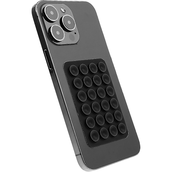 4 stk. Silikone Sugekop Telefonholder, Bagside Mobil Fidget Spejlholder til Selfies og TikTok Videoer Kompatibel med iPhone og Android (Sort)