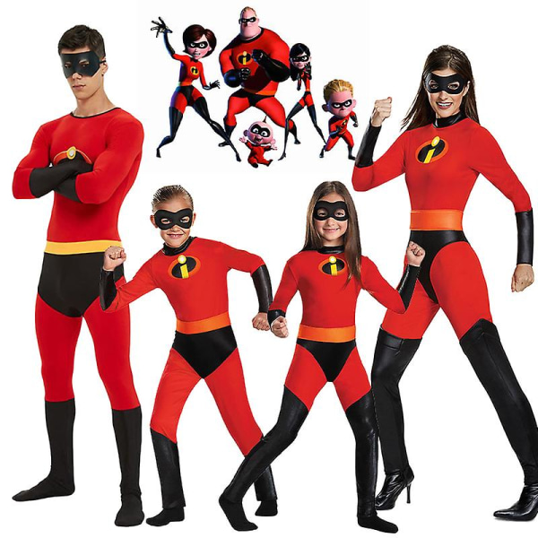 The Incredibles Costume Jack Parr Cosplay Jumpsuit Incredibles Bob Parr Cosplay Vuxen Kid Bodysuit Mask Kostym Halloween Costume _iu Male 110