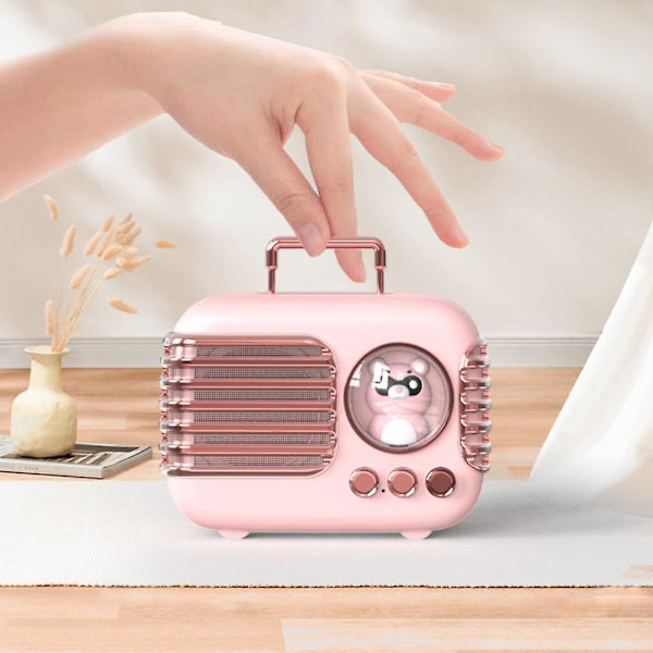 Söt Bluetooth-högtalare, Mini Bärbar Högtalare med Kraftfullt Ljud, Söt Gammal Stil