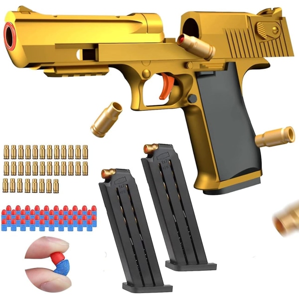 Lekepistol med myke kuler, gave til barn (Gull Medium Goldgolden
