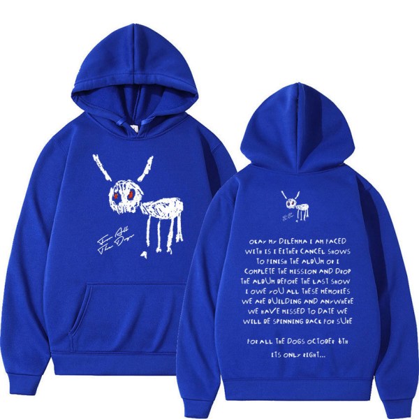 Rapper Drake Hoodie Hip Hop Herr Vintage Pullover Sweatshirt Mode Casual Oversized Huva blue XL
