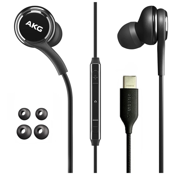 Samsung AKG ørepropper - Originale USB Type C in-ear øreplugger USBC-hodetelefoner med fjernkontroll og mikrofon USB-C White