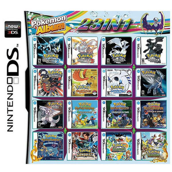 3DS NDS Game Cartridge: 208-i-1 kombinationskort, NDS Multi-Game Cartridge med 482 IN1, 510 og 4300 spil 23 IN 1