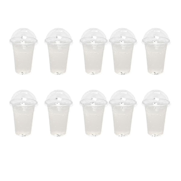 100 kpl 500 ml kertakäyttöisiä muovimukeja läpinäkyvällä kannella ja reiällä, sopivat teelle, hedelmämehulle, maitoteelle kannen kanssa