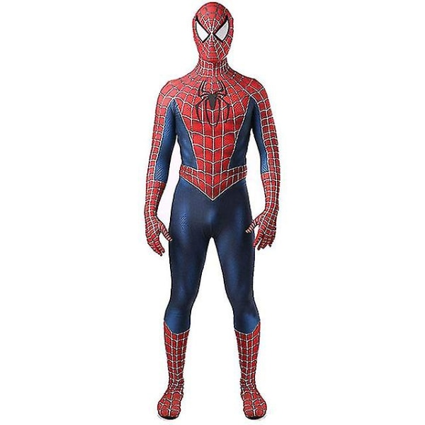 Sort/rød Tobey Maguire Spiderman kostume - perfekt til cosplay Halloween (voksne/børn) red 110