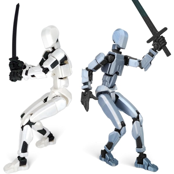 Robot Action Figur, 3D-trykt med full artikulasjon for Stop Motion-animasjon red