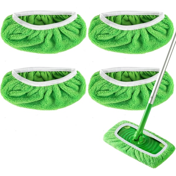 Uudelleenkäytettävät mikrokuitumoppityynyt Swiffer Sweeper -moppiin - kuivat lakaisu- ja märkämoppityynyt kotitalouksien siivoukseen - 4 kpl