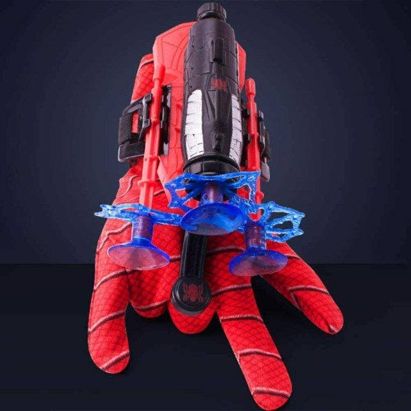 Launcher Toy + Gratis Spiderman-kostymehansker Spider-Man Web Shooter Dart Blaster