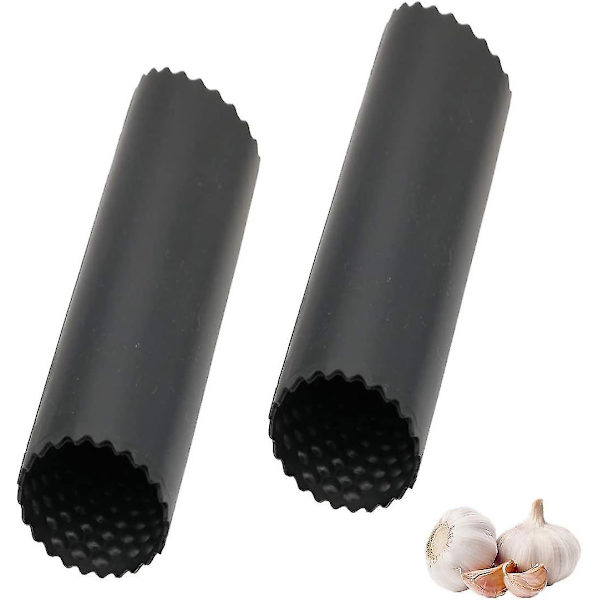 Vitlöksskalare, 2-pack vitlöksrulle skalare köksredskap svart