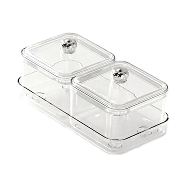 Tørket Fruktfat Oppdelt Serveringsbrett for Stue Spisestue Snacks hvit 2 rom white 2 grids optional