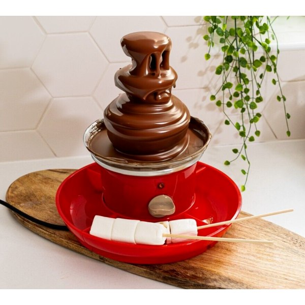 Elektrisk chokladfontän Fondue Set 3 nivåer Mini Smältmaskin Fester Present