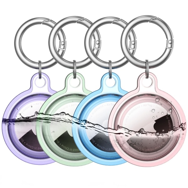 Waterproof Case, 4-Pack Apple AirTag Keychain, AirTag Protector for Dog Collars, Luggage, Keys