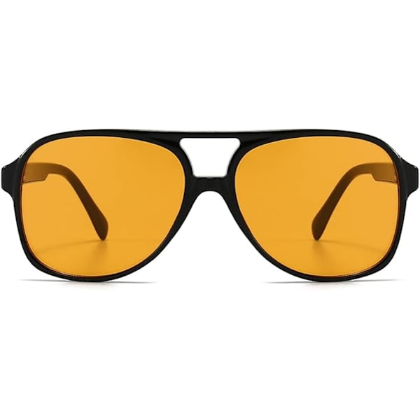 Vintage Aviator-Aurinkolasit Naisille Miehille 70-luvun Lasit Retro Suuret Keltaiset Linssit Suoja