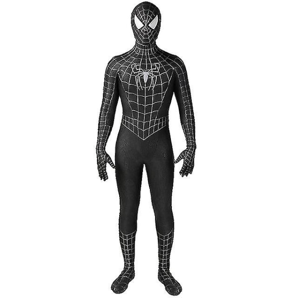 Svart/rød Tobey Maguire Spiderman-kostyme - perfekt for cosplay Halloween (voksne/barn) black 130