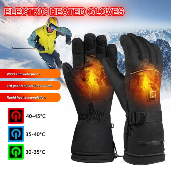 Oppvarmede hansker Elektrisk håndvarmer, berøringsskjerm vinterhansker, 3 temperaturer