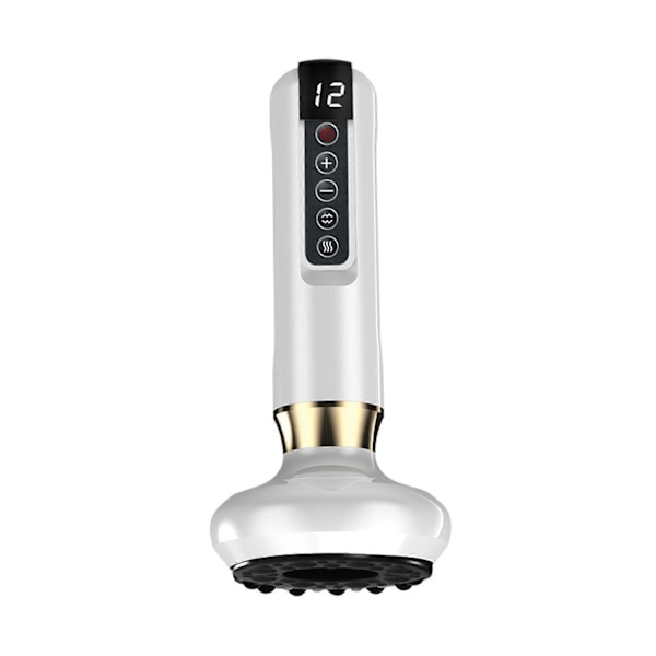 Smart Koppningsmassageapparat – 12 Justerbara Värme- & Tryckinställningar | Gua Sha + Snabbladdning | Professionell Avkoppling Hemma 12 växlar w 12 gears white Red light