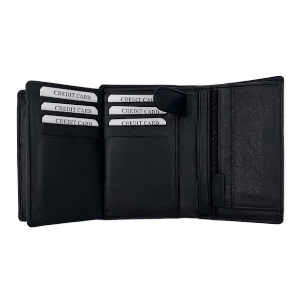 Herrar Plånbok i Äkta Läder, Svensk Design Svart Black one size