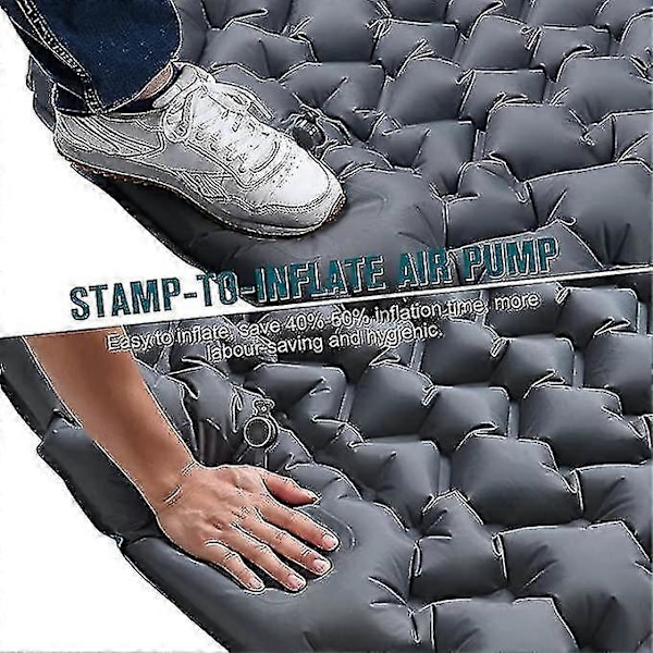 Self-Inflating Camping Sleeping Pad: Lightweight Double Sleeping Mat, Compact & Portable Black