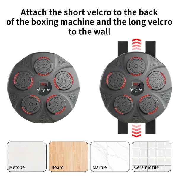Smart Bluetooth Boxningsmaskin med Handskar - Väggmonterad Målträning Punching Utrustning för Vuxna, Barn, Hemmaträning och Gym a5