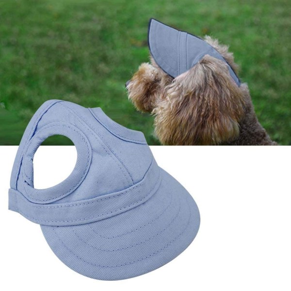 Solbeskyttende hundekasket med justerbar rem sportshat blue S