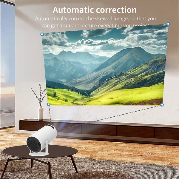 180° roterbar bärbar projektor Smart Wifi Home Beamers Player för kontor utomhus EU plug