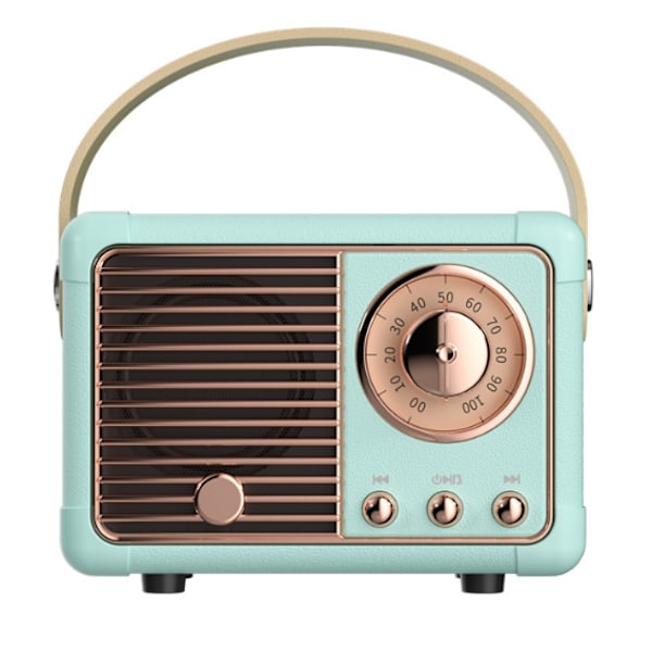 Retro Bluetooth-kaiutin, Vintage-koriste, Mini langaton Bluetooth-kaiutin työpöydälle makuuhuoneeseen toimistoon juhliin (vihreä) blue