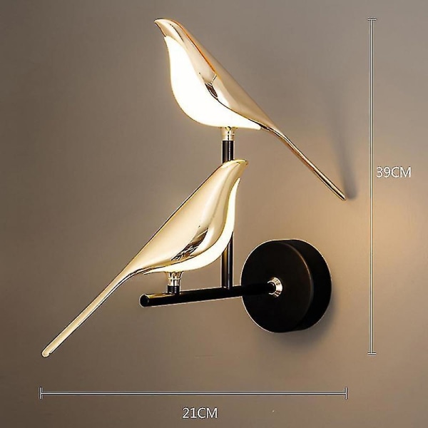 Modern Simplicity Led Vegglampe Magpie Bird Model Lys Sconce Lys Innendørsbelysning Hjem Kjøkken Nattbord Soverom Stue Warm White Two heads