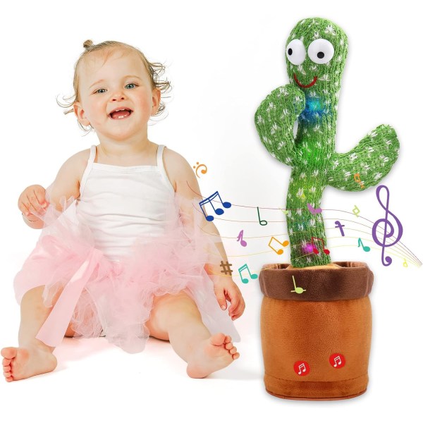 Babylegetøj Talende Dansende kaktus med lys og musik, 120 sange Plyslegetøj til børn, julefødselsdagsgaver til piger, drenge