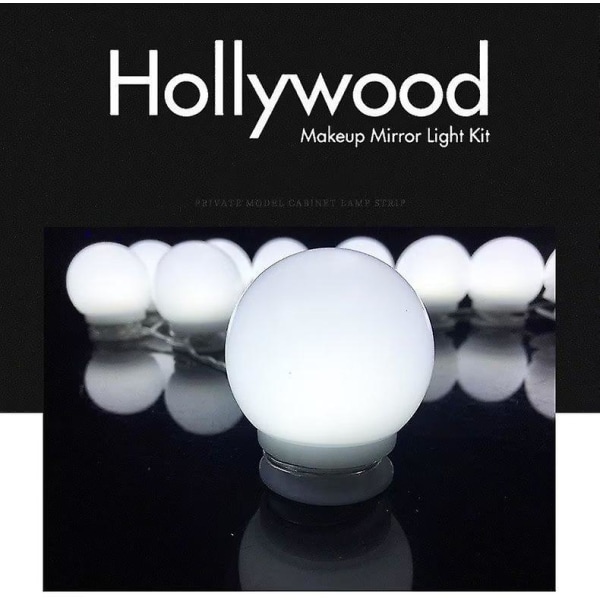 Hollywood Mirror USB meikkivalot valaistut 10 polttimoa 3 valaistustilaa Pöytäseinään asennettavat kosmeettiset valot (vain polttimo) 10 Bulbs