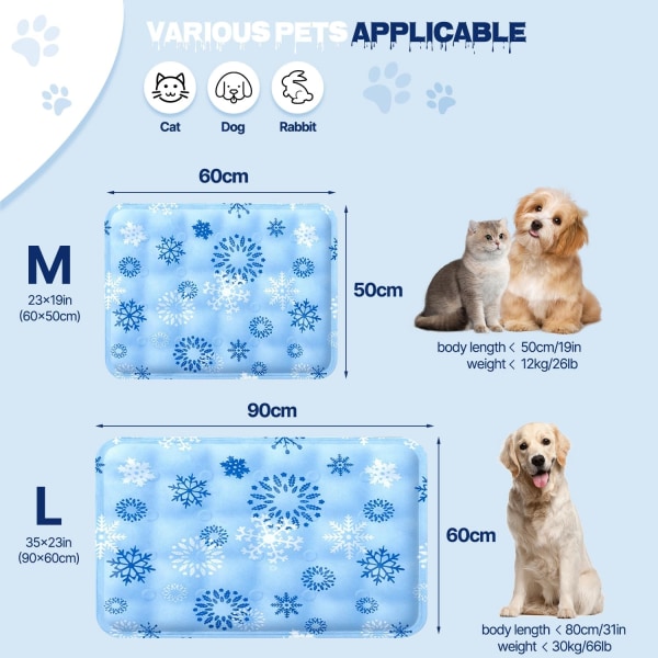 Kylmatta och sovmatta för hundar, självkylning hundmadrass för medelstora och stora husdjur, lämplig för varma sommardagar utomhus, håller svalt, 35*23 tum Blue 40x50cm