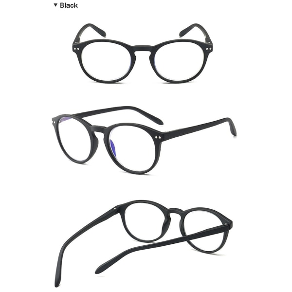 Stilrena läsglasögon (Anti-Blåljus) Svart +1.0