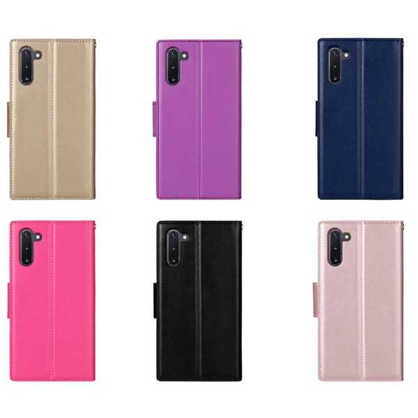 Samsung Galaxy Note10 - Lompakkokotelo (HANMAN) Rosaröd