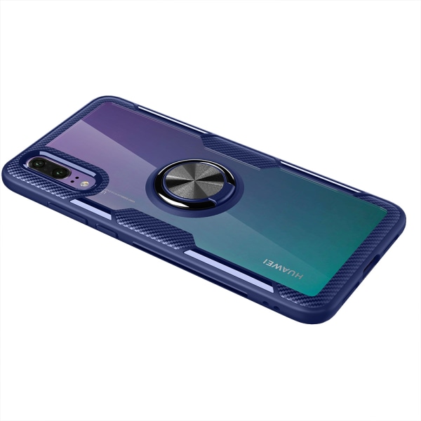 Robust cover med ringholder - Huawei P20 Blå/Blå