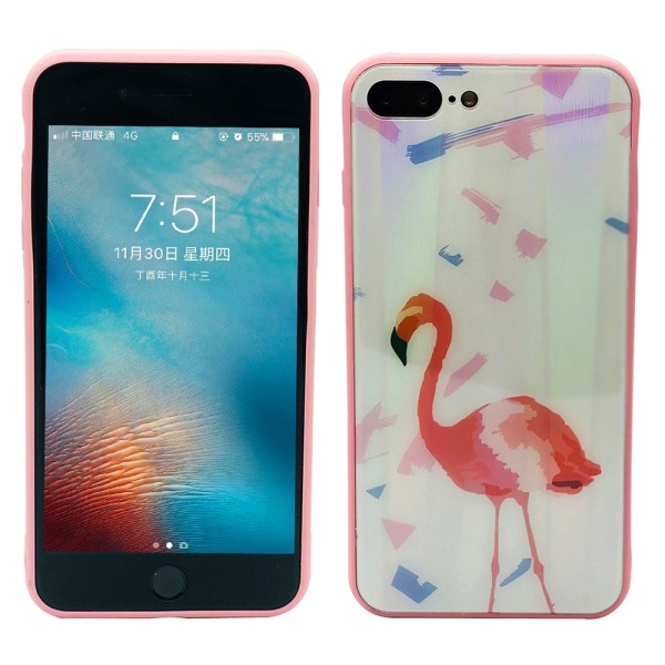 Flamingo beskyttelsesdeksel fra JENSEN for iPhone 8 Plus