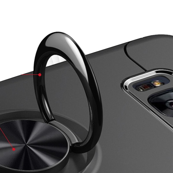Robust Skyddsskal med Ringhållare till Samsung Galaxy S8 Svart/Röd