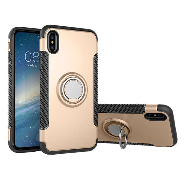Robust Skyddsskal med Ringhållare till iPhone XS Max Grå