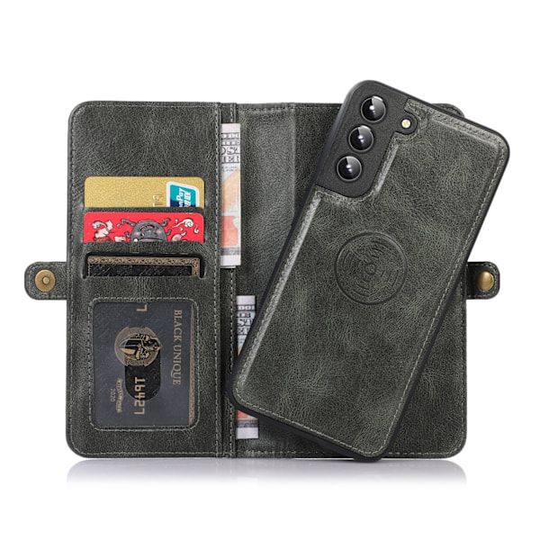 Galaxy S24 - Stilrent och Praktiskt 2-i-1 Plånboksfodral i Premium PU-Läder Grön