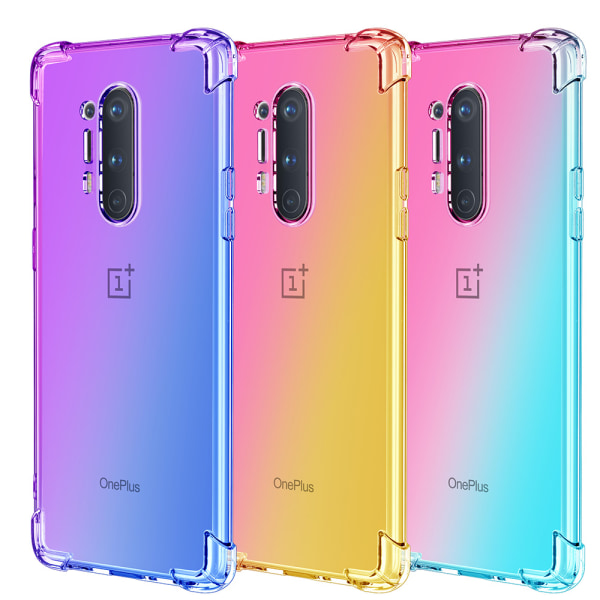 OnePlus 8 Pro - Stötdämpande Silikonskal Svart/Guld