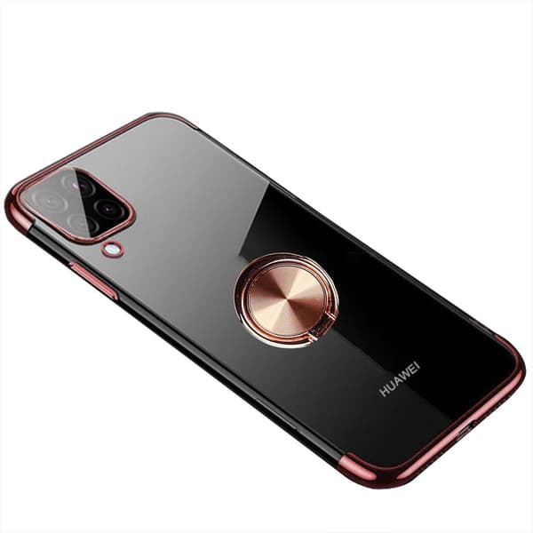 Huawei P40 Lite - Elegant Skal med Ringhållare Röd