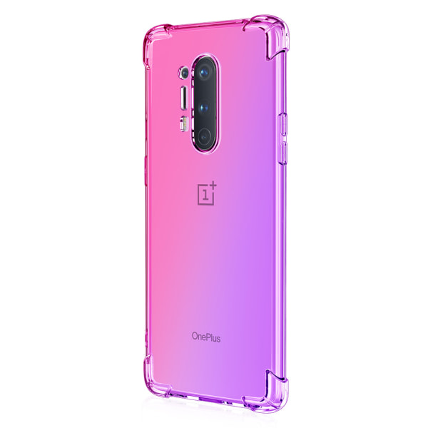 OnePlus 8 Pro - Stötdämpande Silikonskal ROSA/GULD