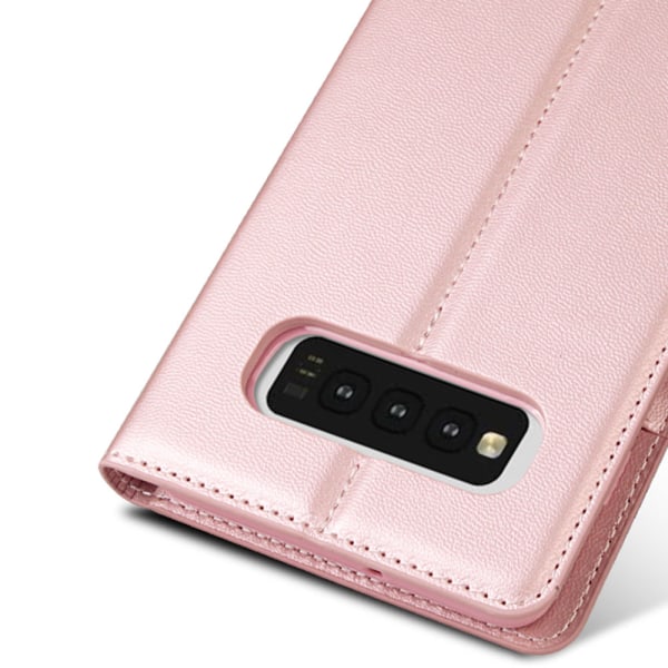 Tyylikäs kestävä lompakkokotelo - Samsung Galaxy S10 Plus Rosaröd
