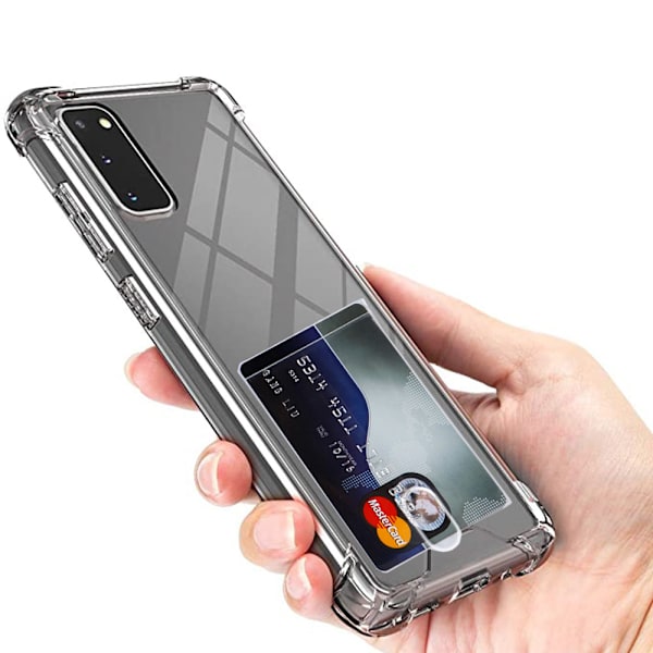 Skal med Korthållare - Samsung Galaxy S20 Transparent/Genomskinlig