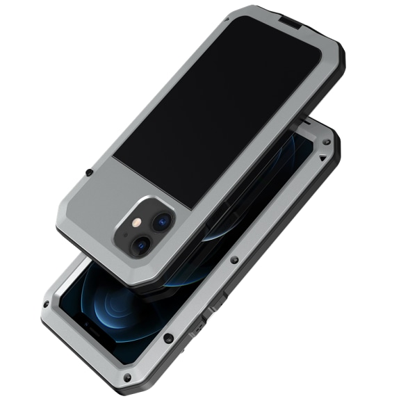 Tehokas 360-kuori alumiinia HEAVY DUTY - iPhone 12 Pro Max Silver