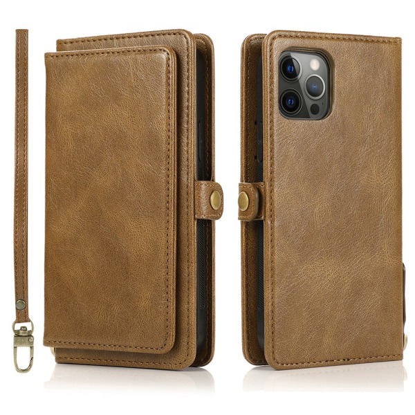 Glatt beskyttende lommebokdeksel - iPhone 13 Pro Brun
