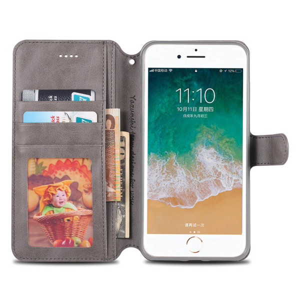 Tankevækkende tegnebogscover (Yazunshi) - iPhone 8 Plus Brun