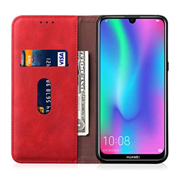 Huawei Y6 2019 - LEMAN Wallet Case Ljusbrun
