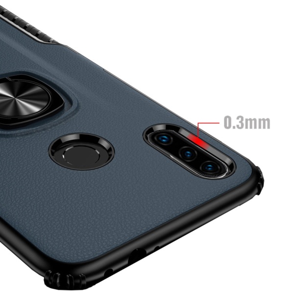 Huawei P30 Lite - Eksklusivt cover med ringholder (LEMAN) Mörkblå